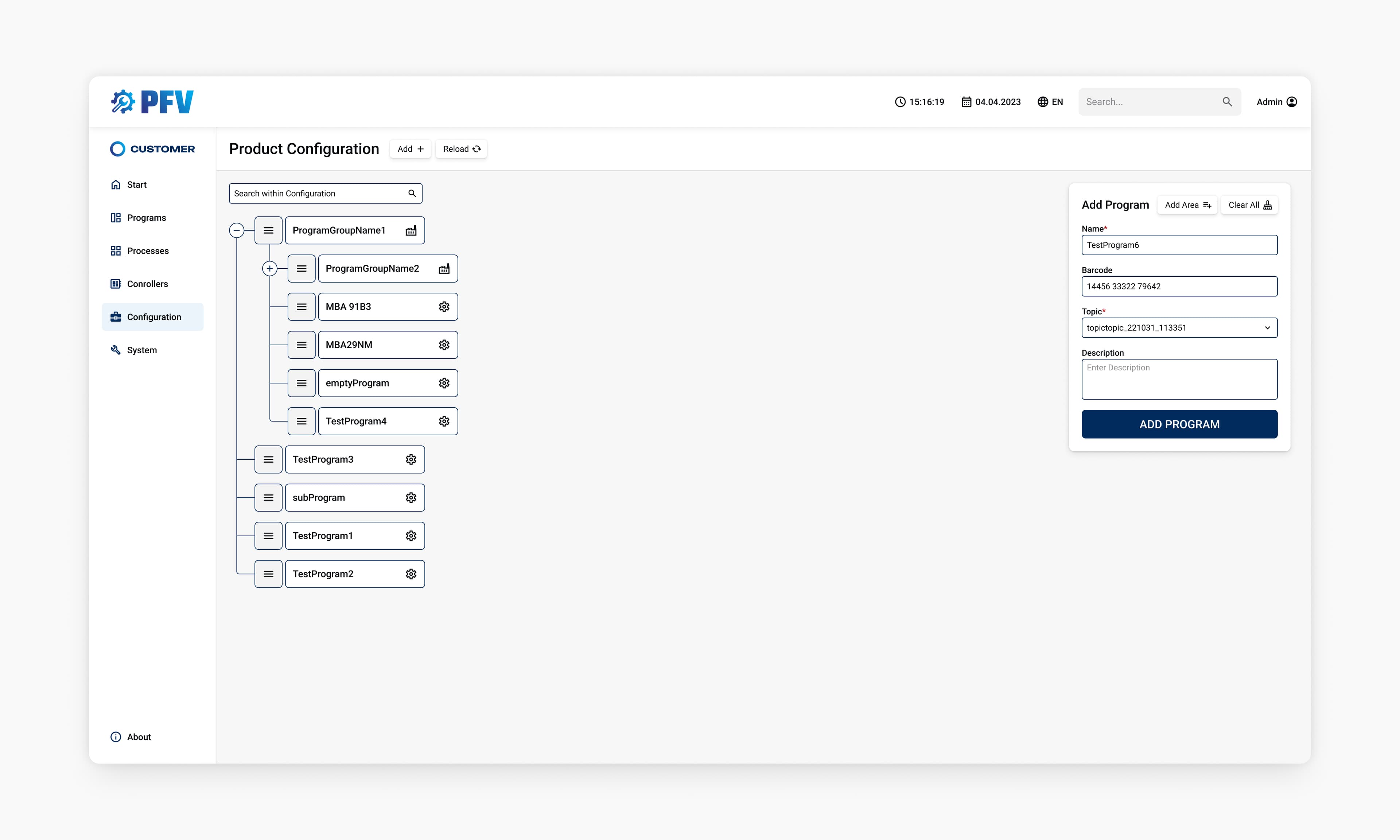 Product configuration tree